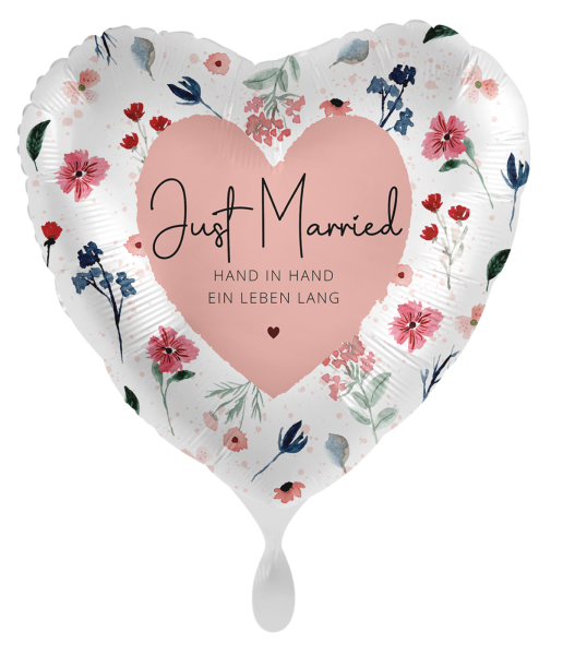 Folienballon - Just married, Hand in Hand - ø 43cm